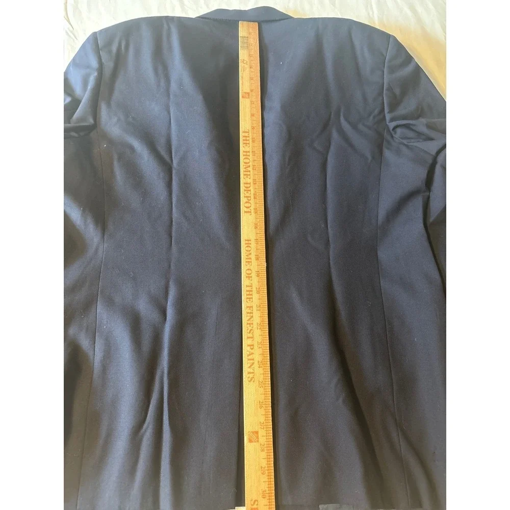 Vtg Burberry Blazer 100S Wool Mens 43.5L Navy Blue Gold Button